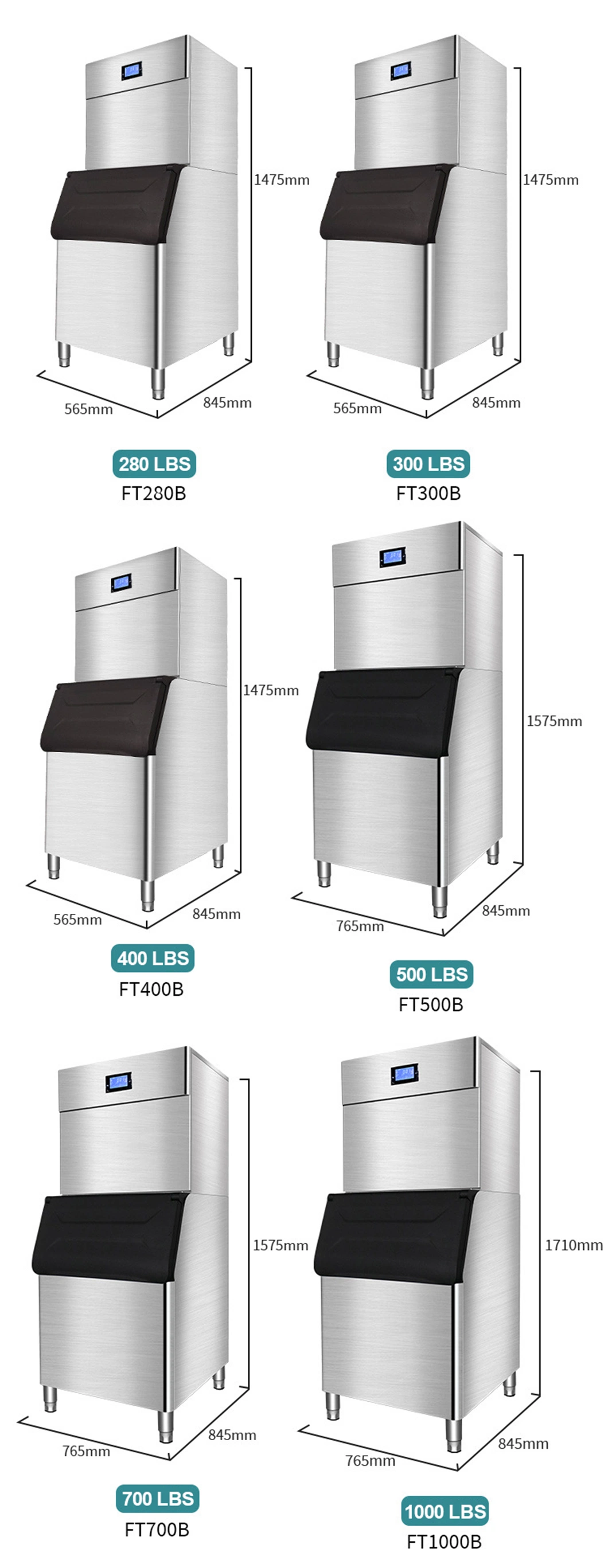 Full Automatic Capacity 1000kg Tube Ice Machine/Nugget Ice Maker Making Machine /Hot Sale Square Cube Ice Machine