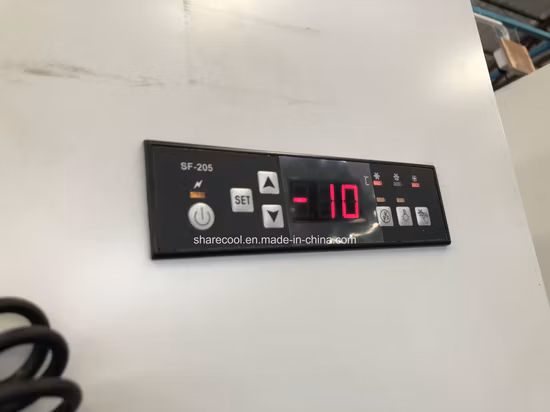 유리문 얼음 머천다이저 얼음 저장통 표시